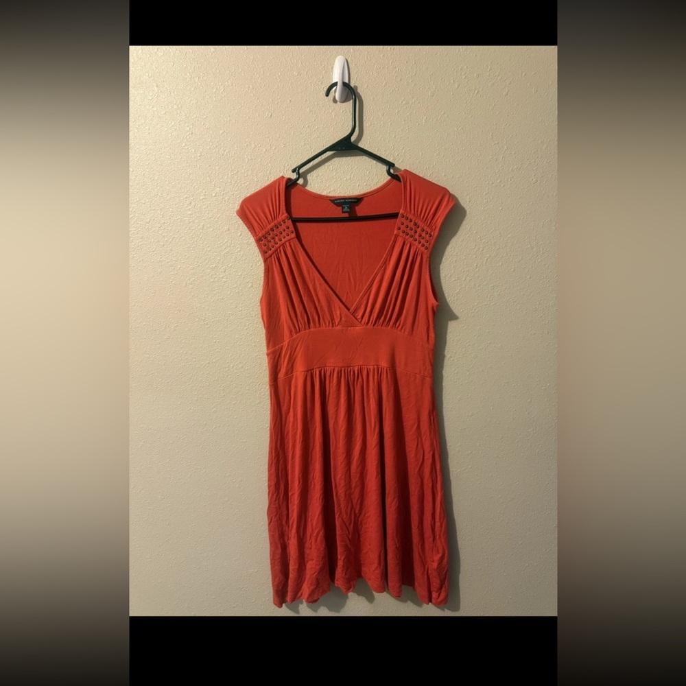 BANANA REPUBLIC Women’s Low Cut Sleeveless Studded Orange Long Dress M